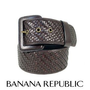 BANANA REPUBLIC Basketweave Leather Waist Belt XXS